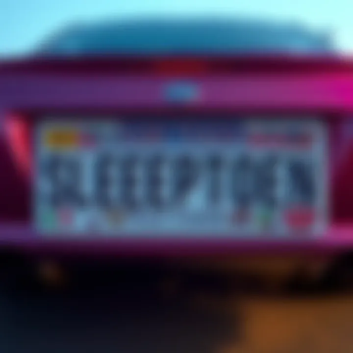Creative Vanity Plate for Sleep Token Fan A customized vanity plate showing creative ideas for a Sleep Token fan in Arkansas, featuring unique designs and symbols related to the band.