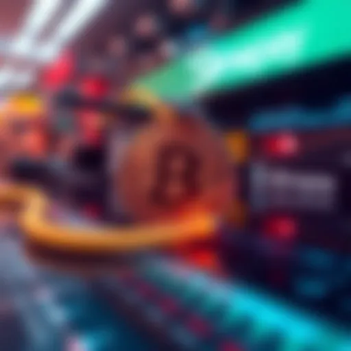 A digital representation of Bitcoin being integrated into a payment system, with Slimepay branding.