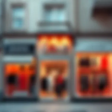 A collage of storefronts showcasing stylish clothing for women with fuller busts in Brampton, Padova, and Lagos.