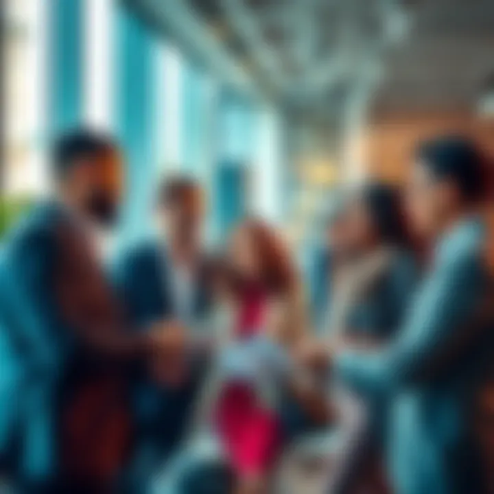 A diverse group of small business professionals discussing strategies in a modern office setting, highlighting growth in small cap investments.