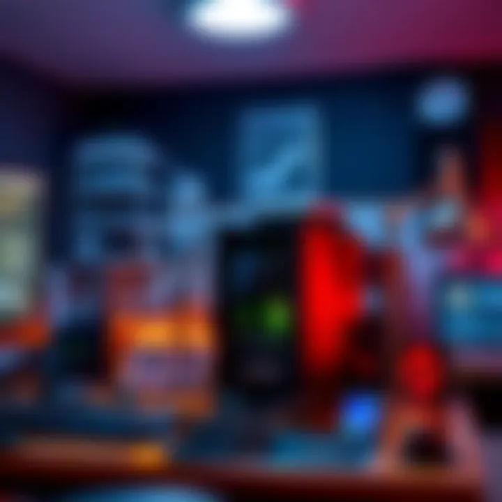 Small Cryptocurrency Mining Setup A beginner's small cryptocurrency mining rig with basic equipment and setup in a home environment.