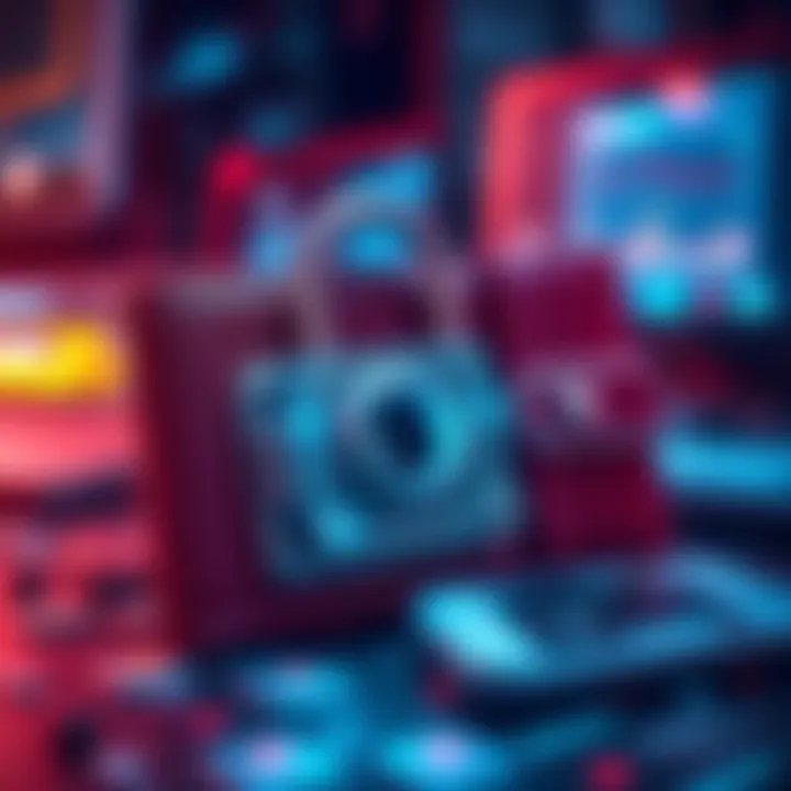 Smart Wallet Security A digital representation of a cold wallet secured with a complex lock symbolizing advanced security measures against hacking.