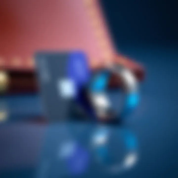 A smartcard next to an NFC ring, illustrating their use for storing seed phrases, with a wallet in the background.