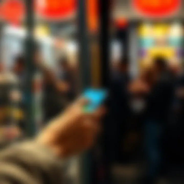 A person using a smartphone to make a payment with Apple Pay or Google Pay at a store