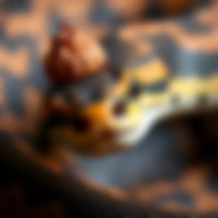 A close-up of a pet snake showing a strange growth on its head, capturing the attention of pet owners
