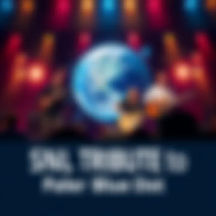 A performance on SNL featuring musicians playing space-themed music, with visuals of the Earth from space in the background, symbolizing the Pale Blue Dot concept.