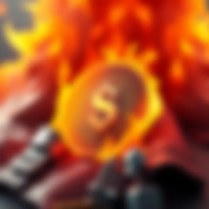 Illustration of the $SNOOZE memecoin with a burning coin symbol, representing penalties for selling.