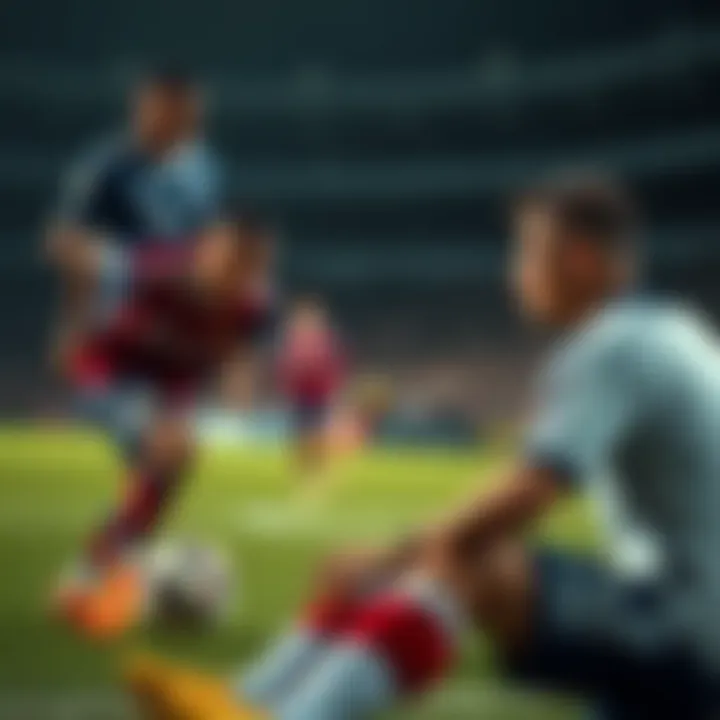 Soccer players in action Players including Mbappe and Bruno Fernandes strategizing during a game