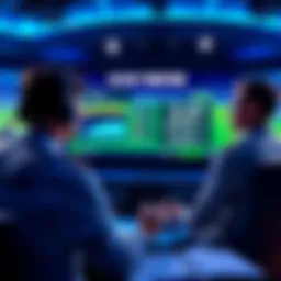 Soccer stats presentation A soccer analyst presenting statistics and percentages during a Major League Soccer broadcast