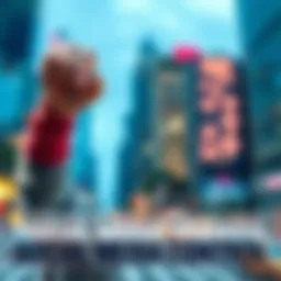 Bold Statement on Social Media Control An individual confidently raises a fist, symbolizing empowerment and control over social media presence, with a blurred cityscape in the background.