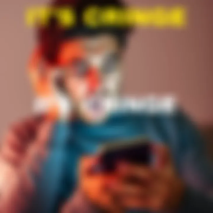 A person reacting with discomfort while scrolling through cringe-worthy social media posts on a phone