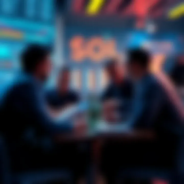 Group of $SOL holders discussing investment strategies to adjust entry prices during market dips