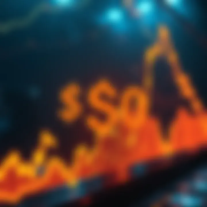 Graph showing SOL cryptocurrency price at 86 dollars with declining trend