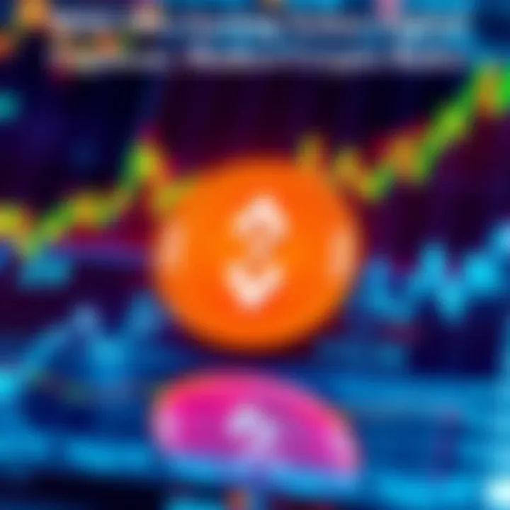 A visual representation of the Solana logo with a digital background showing cryptocurrency growth charts