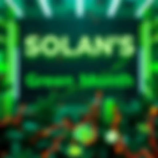 Solana's Green Month A graphic showing Solana's upward trend in cryptocurrency performance for July, indicating positive change.