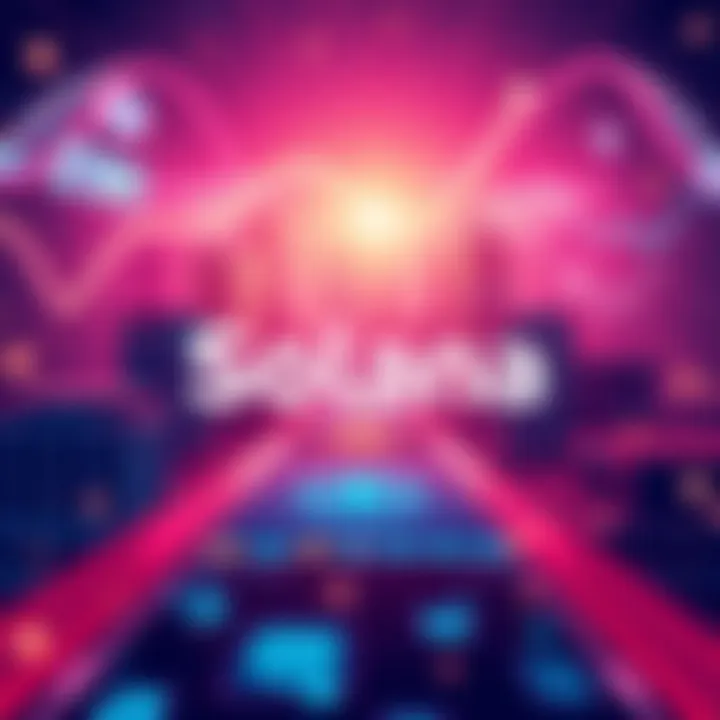 Illustration showing the Solana logo with a backdrop of digital applications and transactions symbolizing growth in the crypto space