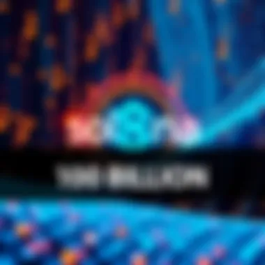 A graphic showing Solana's logo with a background of digital transactions, symbolizing over 100 billion transactions completed.