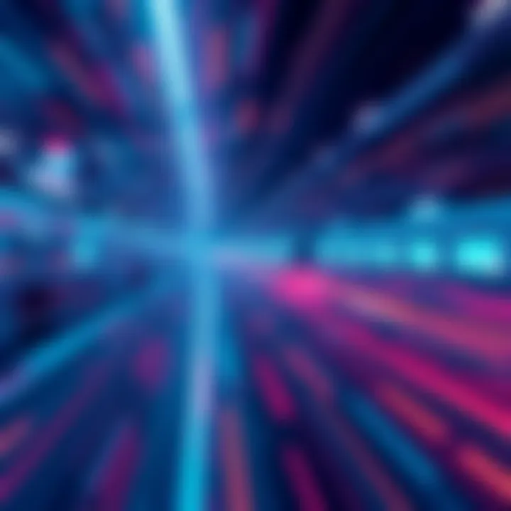 A visual representation of Solana's blockchain reaching high speeds with transactions flowing rapidly between nodes.