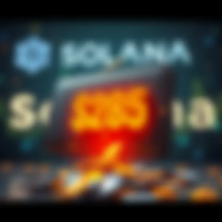 Visual representation of $285 million being drained from a digital wallet, with Solana branding in the background