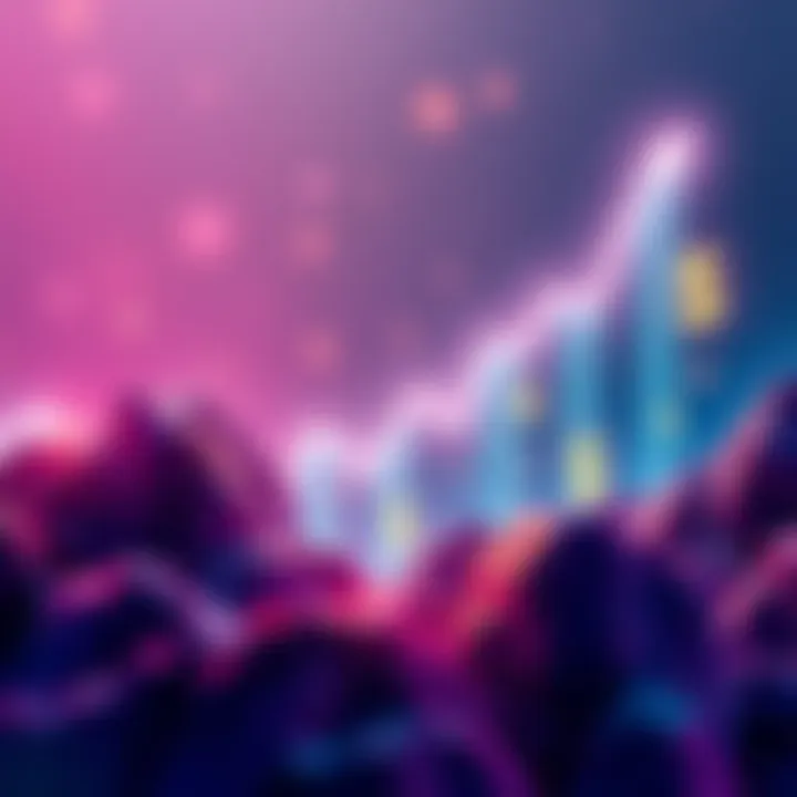 A graphic showing Solana's DEX volume surpassing Ethereum and others, with upward trends and dollar signs