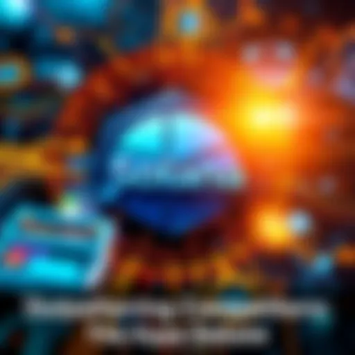 Solana logo surrounded by digital transactions and blockchain graphics
