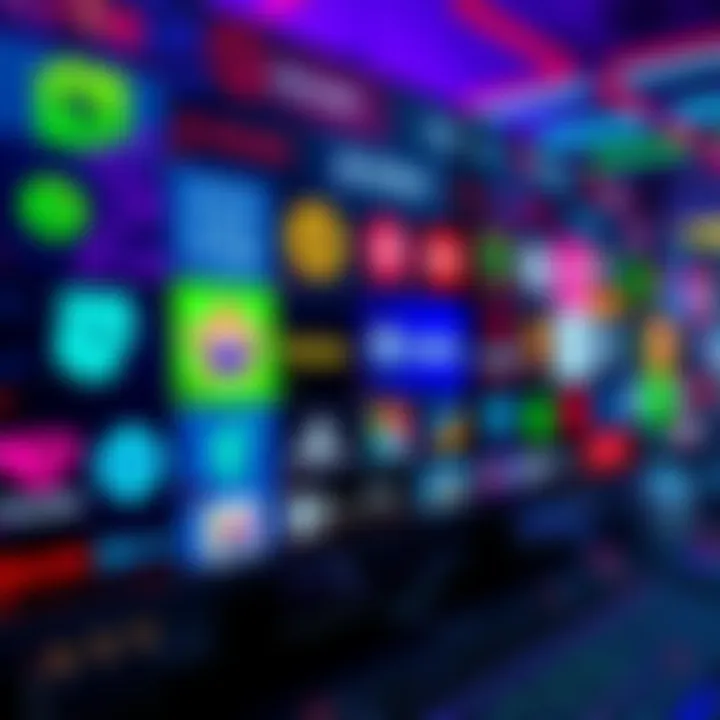 A collage of popular Solana gambling dapps showing their logos on a digital screen with vibrant colors