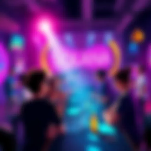 A vibrant community gathering discussing gaming projects and investment options on the Solana blockchain