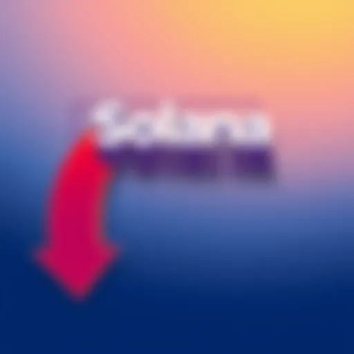 Illustration showing the Solana logo alongside a downward arrow, symbolizing recent challenges in SOL value capture after governance votes.