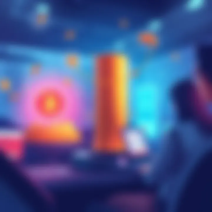 A digital illustration showing Solana's AllArk platform facilitating instant transfers of cryptocurrency for real-world expenses, with symbols of no-KYC features and crypto transactions represented vi...