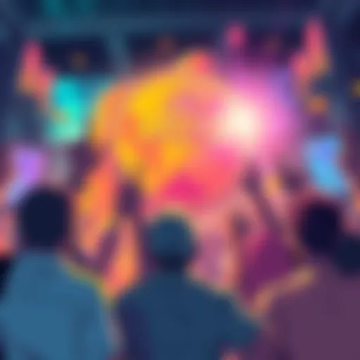 Illustration of the Solana Meme Coin PATOS gaining attention with a vibrant design, showcasing a coin and community members excited for the presale.