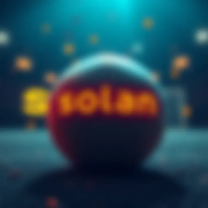 A graphic showing the Solana logo alongside crypto icons and a football, representing a prediction market for events like the FIFA World Cup.