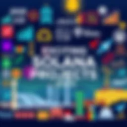 Exciting Solana Projects in 2025 A collage of logos and icons representing innovative Solana projects and their features for 2025.