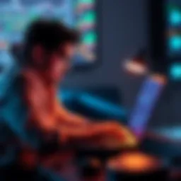 Solana RPC Providers for Developers Solo developer working on a laptop, exploring affordable RPC options for Solana MEV bots, with graphs and charts displayed on the screen.