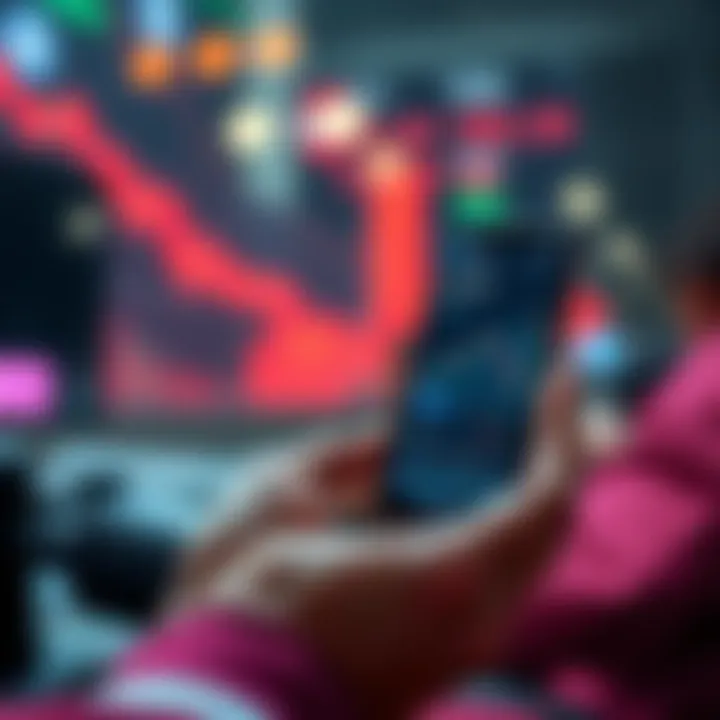 A person interacts with a Solana sniper bot interface on their mobile device, showing crypto trading charts and Telegram notifications.