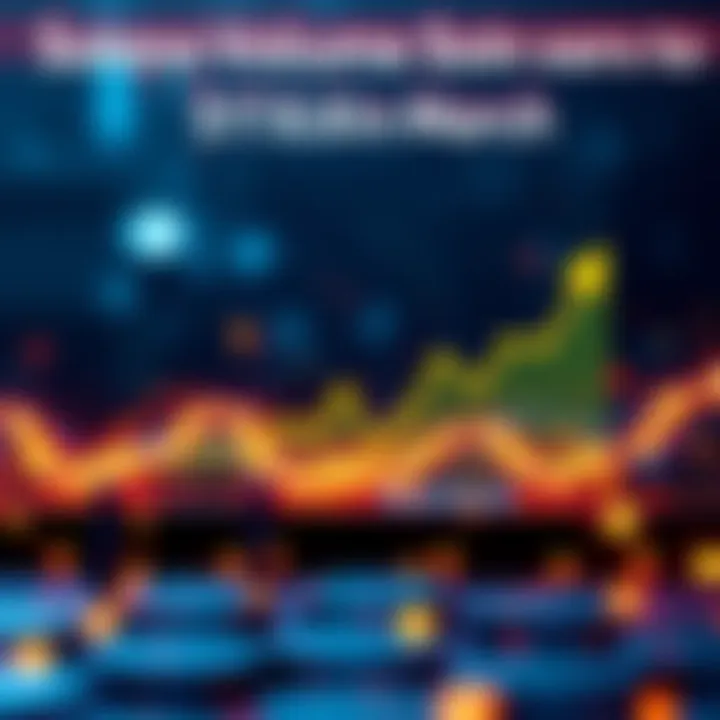 Graphic showing increasing stablecoin transaction volume on the Solana network with a financial theme
