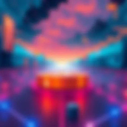 An illustration showing Solana's blockchain network working with USDC for payment transactions, emphasizing local transactions and open-source technology.