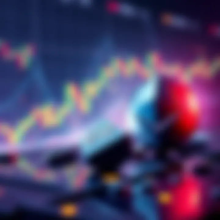 Solana vs Ethereum A visual representation of Solana and Ethereum competing with each other in the cryptocurrency market, showcasing trading charts and ETF symbols.