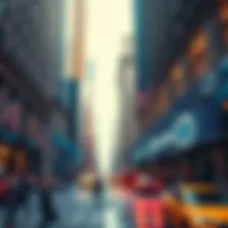 A digital representation of Solana's logo intertwining with financial symbols and Wall Street elements, showcasing its potential in the stablecoin market