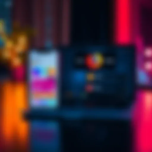 A split screen showing a Solana wallet interface on an iPhone and a laptop using Firefox, highlighting accessibility for dapps across both devices.