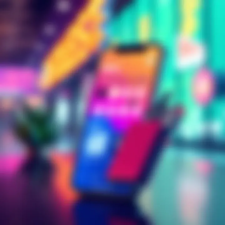 A graphic showing the Solest social app interface integrated with a mobile wallet, representing its interaction with the Solana DApp Store.