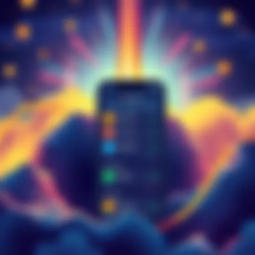 Illustration of Solflare app interface showing trading options for cryptocurrencies with leverage.