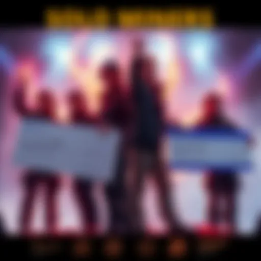 Four solo miners are celebrating as they hold checks symbolizing their $853K earnings and showcase charts of their mining success across different pools.