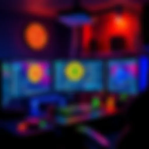 A computer setup with mining hardware and monitoring screens for solo bitcoin mining