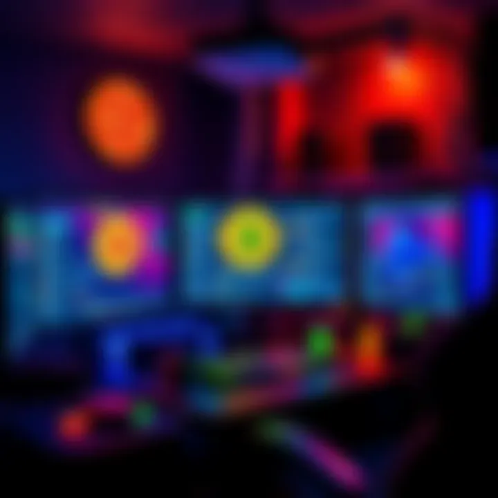A computer setup with mining hardware and monitoring screens for solo bitcoin mining