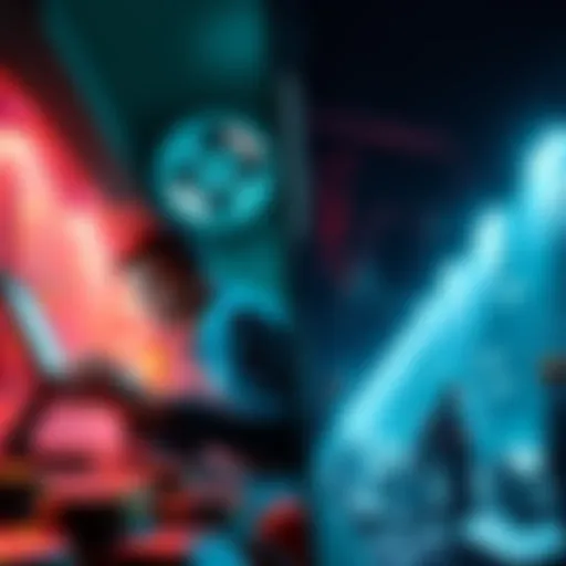 A visual comparison of solo mining and pool mining, showing a miner working alone on one side and a group of miners collaborating on the other side.