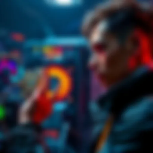 Solosatoshi Miner Purchase Feedback Person examining a gamma miner from Solosatoshi with a thoughtful expression