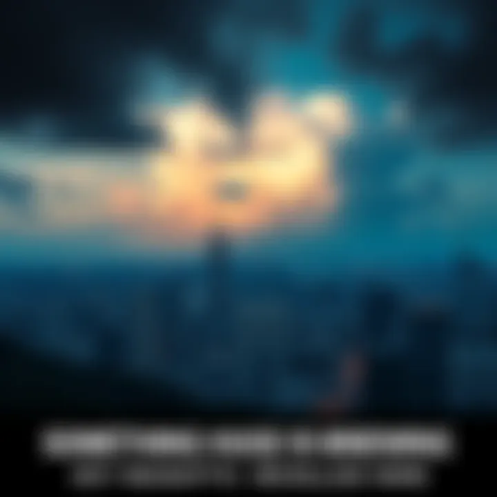 Something brewing in the background A dark cloud symbolizing significant change looms over a city skyline, hinting at an important development.