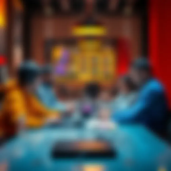 Sorare Lineup Optimization Discussion A group of Sorare managers sharing strategies and discussing lineup optimization tools at a table.