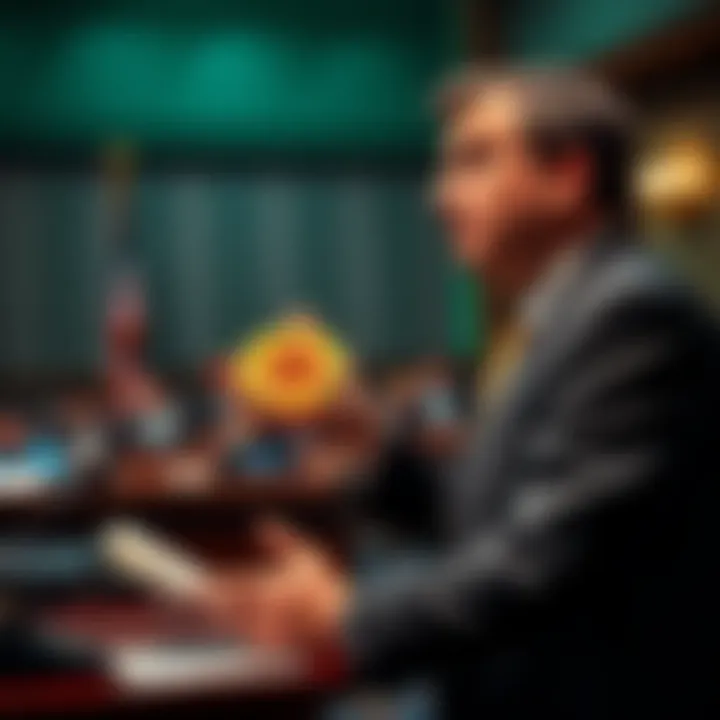 South Dakota lawmaker presenting a proposal for a state Bitcoin reserve at a legislative meeting