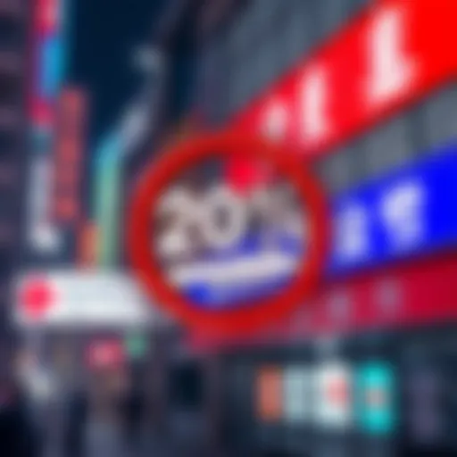 A graphic showing a 20% ownership limit symbol over a cryptocurrency exchange sign in South Korea, representing new regulations for crypto markets.